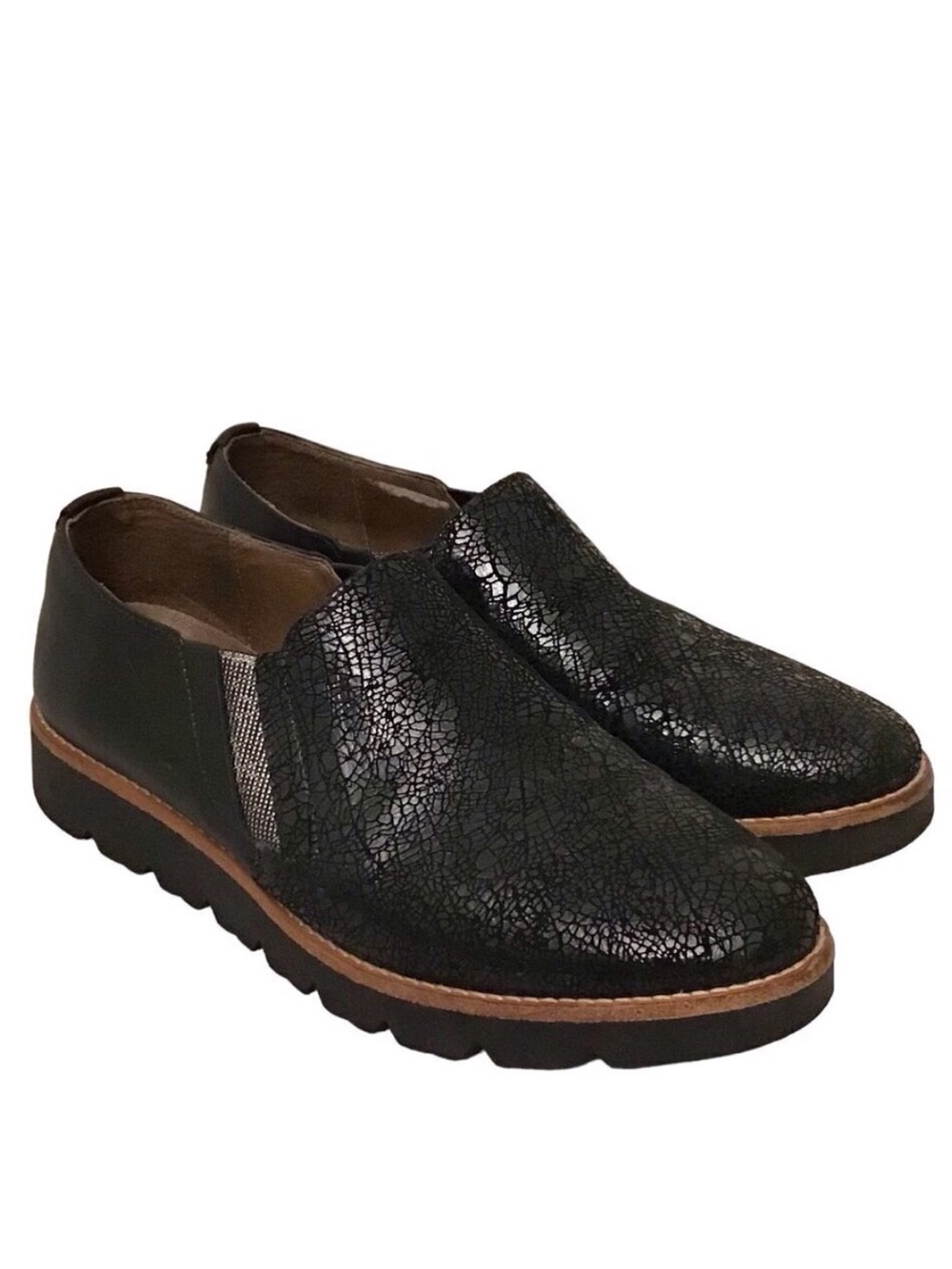 SoftWaves 6-6.5 (37) Women’s Comfort Slip On Leather Shoes Black Portugal
